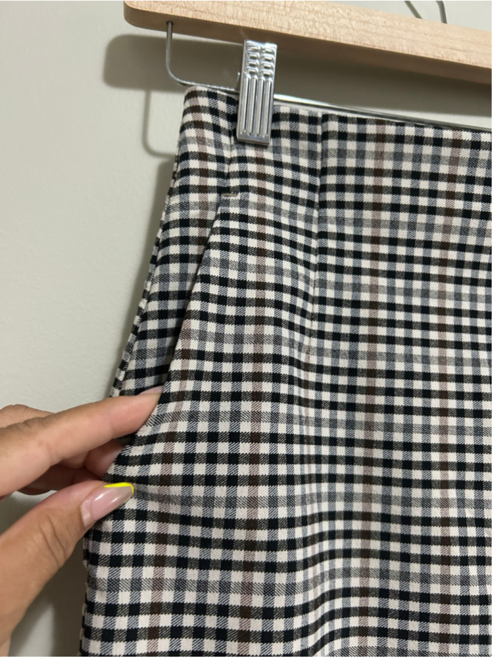 Plaid Mini Skirt, Size XS, Brown Colour-way - Picture 2 of 5